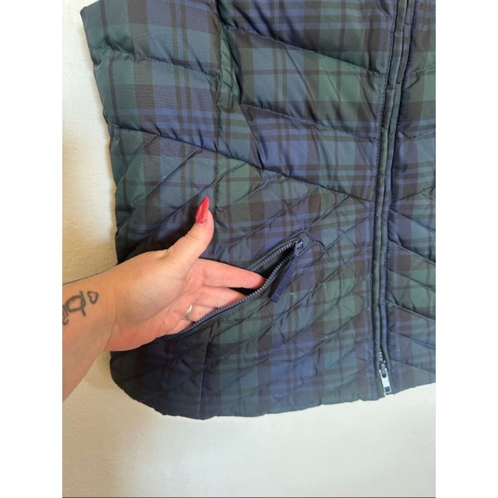 Talbots Tartan Plaid Down Puffer Vest Womens Large Layer Zip Up Transitional - Picture 3 of 12